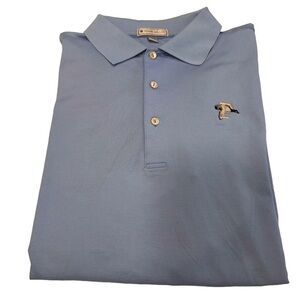 Peter Millar Golf Polo Shirt Blue Short Sleeve Sz Large NWOT